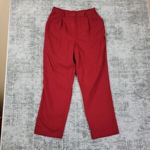 Vintage Pendleton Pants Women’s 14 Red Virgin Wool Pleated High Waisted Trousers
